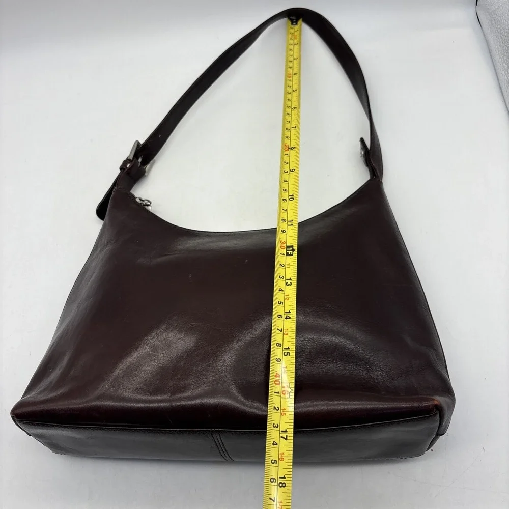 Vintage Hobo International Brown Glazed Leather Shoulder Bag